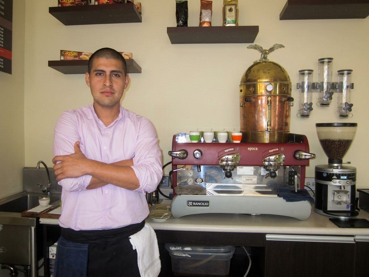 Briam Sierra en los inicios de Team Barista Perú